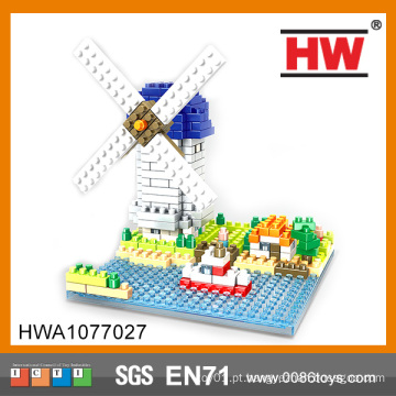 Design inovador Dutch Windmill Architectural Series Blocks Tijolos de montagem Brinquedos